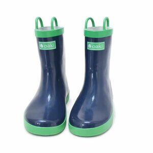 NWT Oaki Seahawk Blue and Green Rubber Boots - Kids 6Y